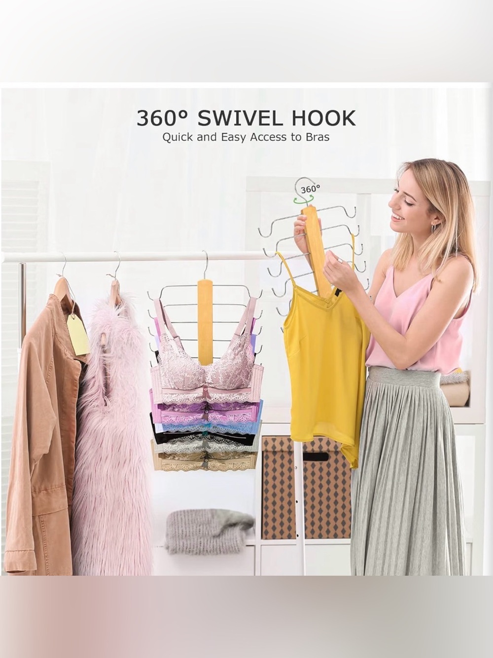 Wood & Chrome Multi-Tier Hangers - Set of 3 - Picture 5 of 12